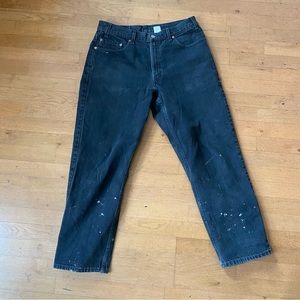 Vintage grey 550 36x30 men’s paint splattered grey Levi’s jeans